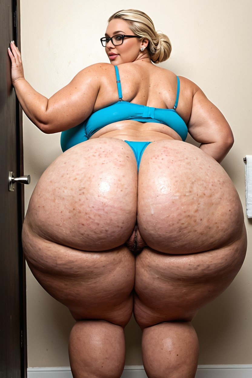 Don't Look Like Caricature, Hips Wider Than Her Shoulders, Rear View BBW AI Porn
