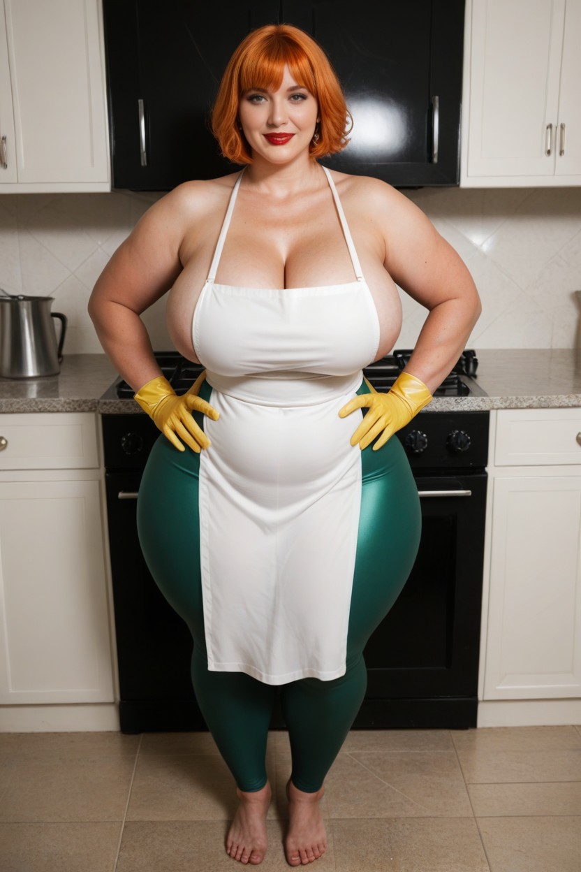 Very Wide Hips, Hair, Short Length BBW AI Porn