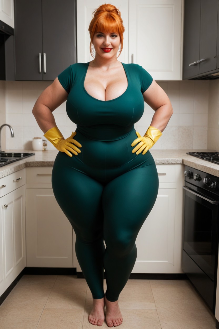 Short Length, Looking At Viewer, Ginormous Ass BBW AI Porn