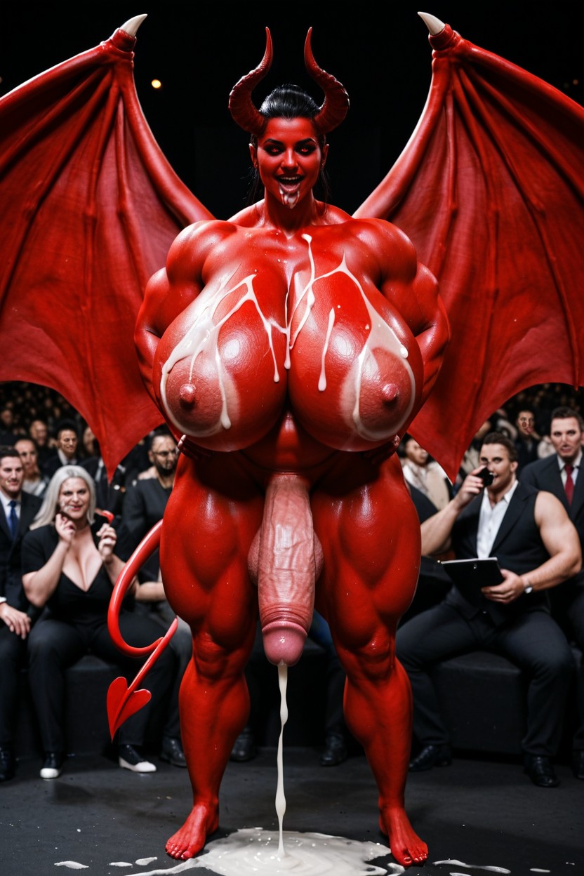 Bukkake, Gigantic Flaccid Cock, Gigantic Scalene BBW AI Porn