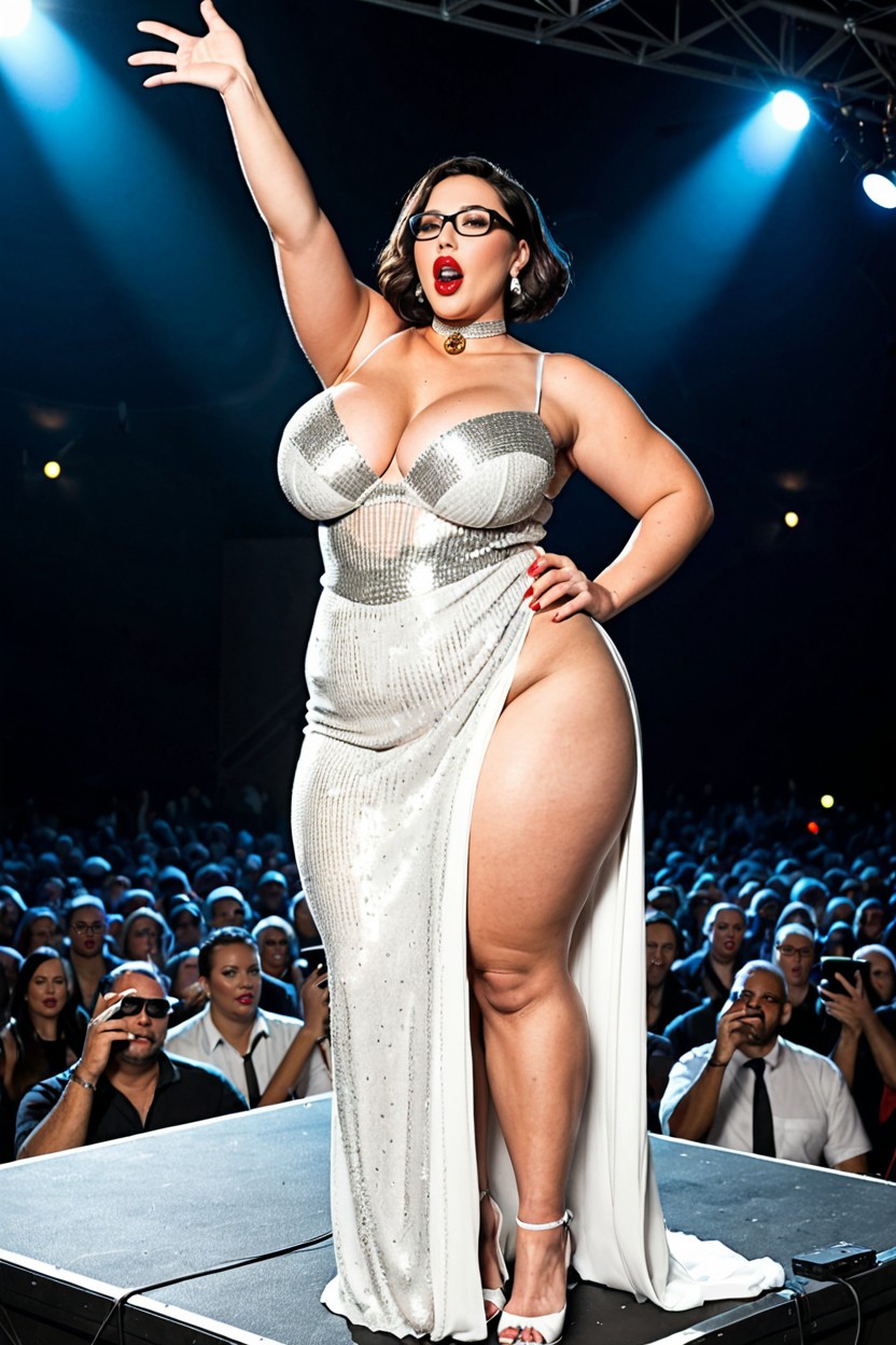 Fully Clothed, Thick Wide Hips, Thick Meaty Thighs BBW AI Porn