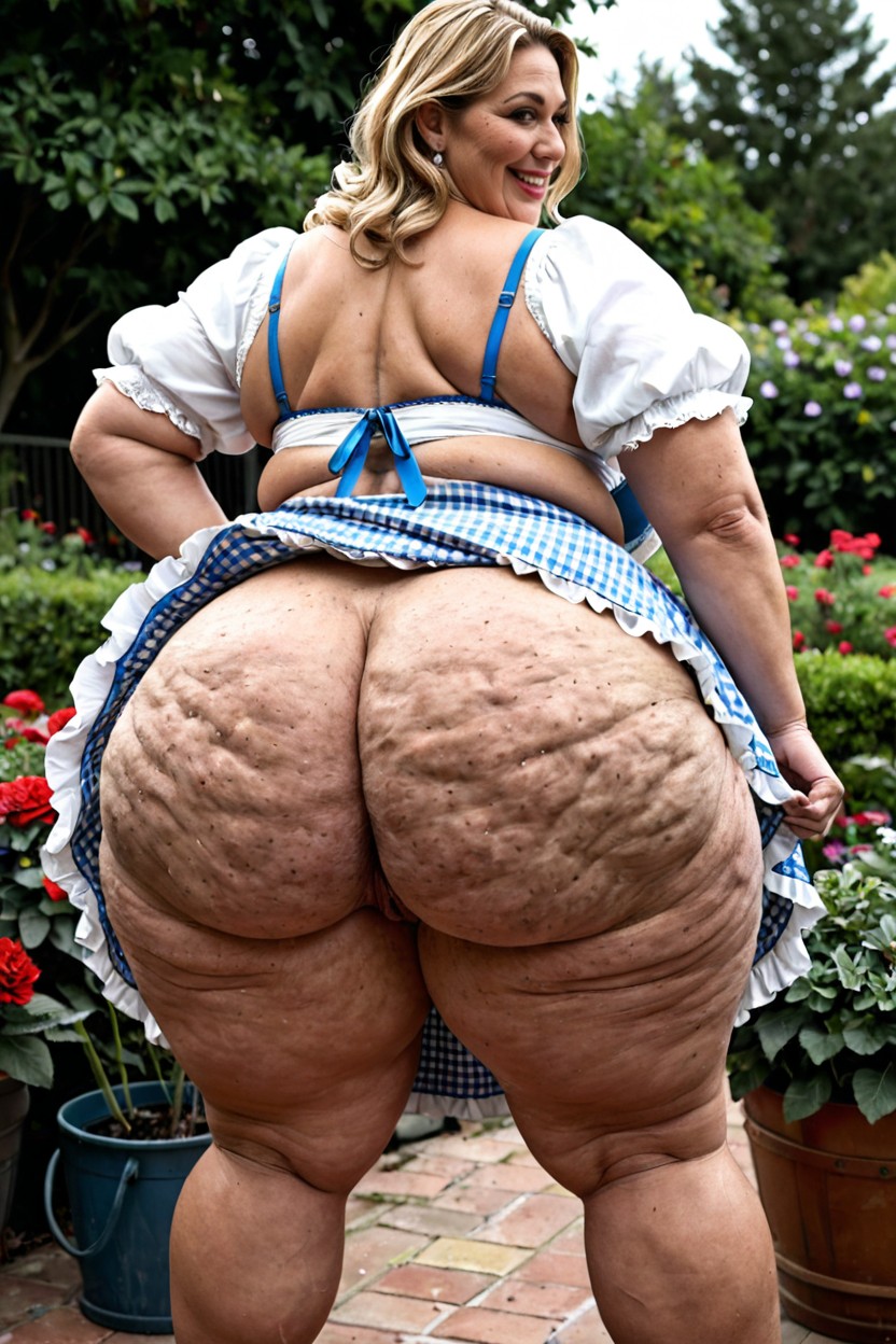 Elegant Mature Woman, 18+, Front View BBW AI Porn
