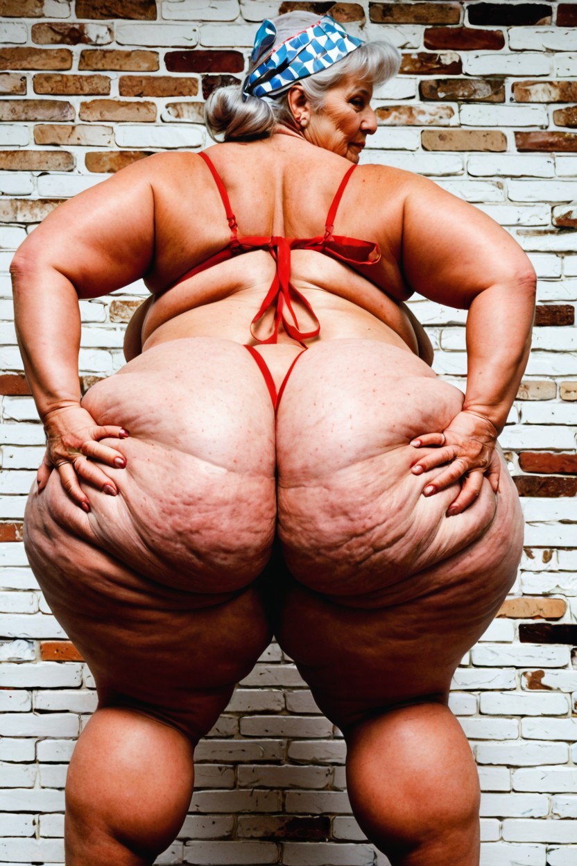 Grey Hair, Cellulite On Thighs, Obese Gilf Porno BBW IA