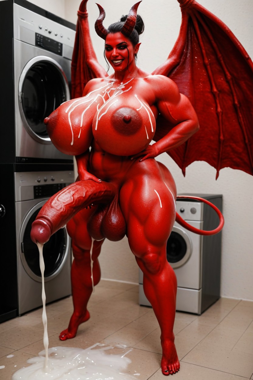Gigantic Abdominal Obliques, Huge Rounded Breasts, Cumdump BBW AI Porn