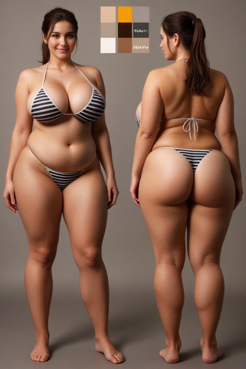 No Posing, Front View, Standing Straight BBW AI Porn
