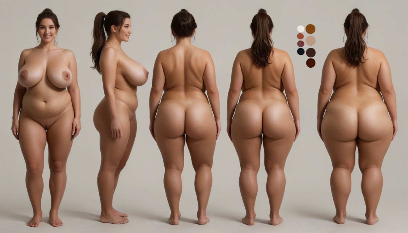 Full Body, Neutral Expression, Perfect Italian Supermodel Porno IA BBW