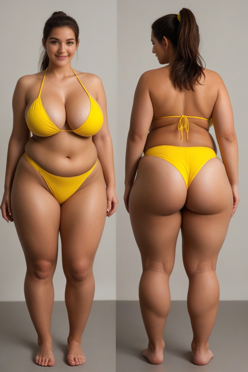 Standing, Rear View, Character Design BBW AI Porn