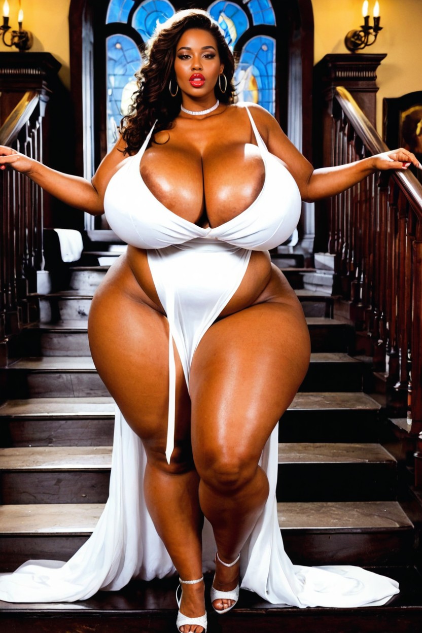 Big Belly, Muslos Gruesos, Hand On Stairs Porno BBW IA