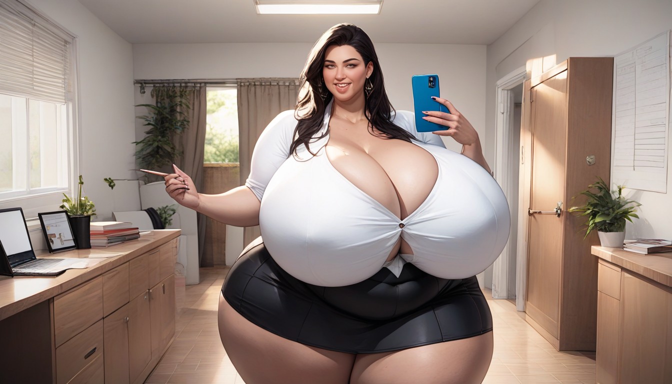 Cleavage, Selfie, 18+ BBW AI Porn