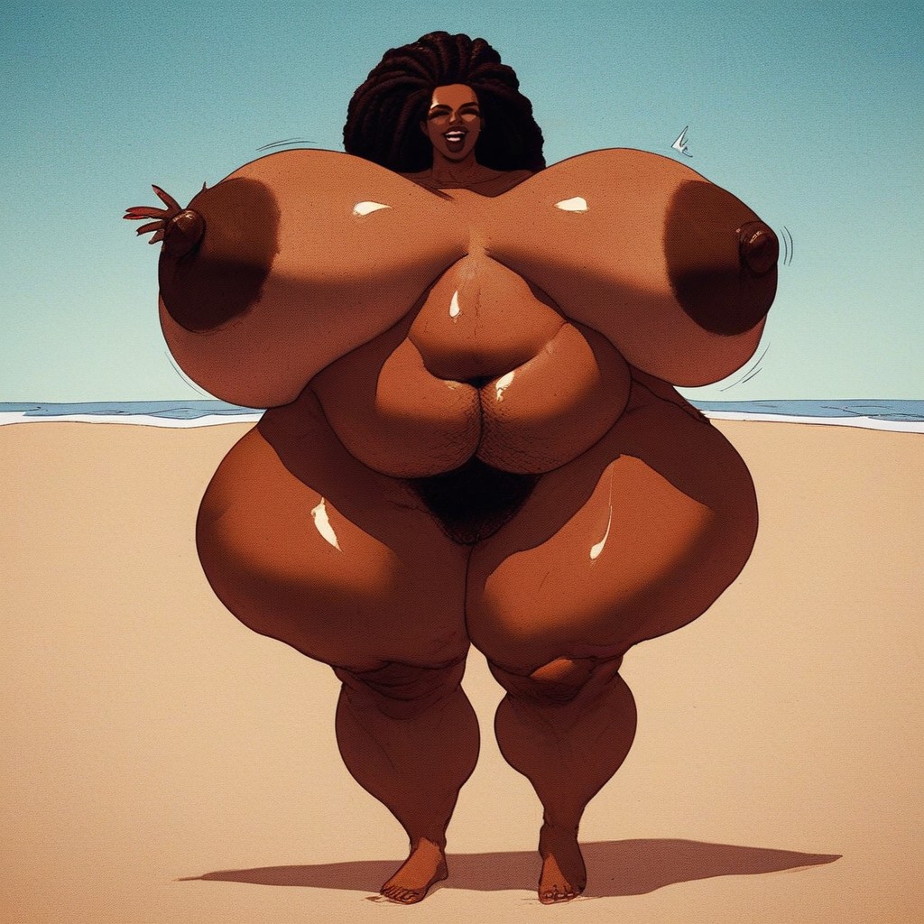 Hyper Large Saggy Breasts, Fat Filled Thights, Extremely Large Ass BBW AI Porn