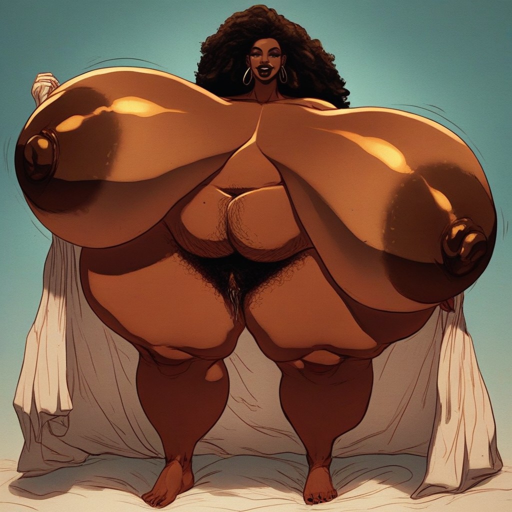 Oiled Skin, Super Breast Expansion, Thights Exposed BBW AI Porn