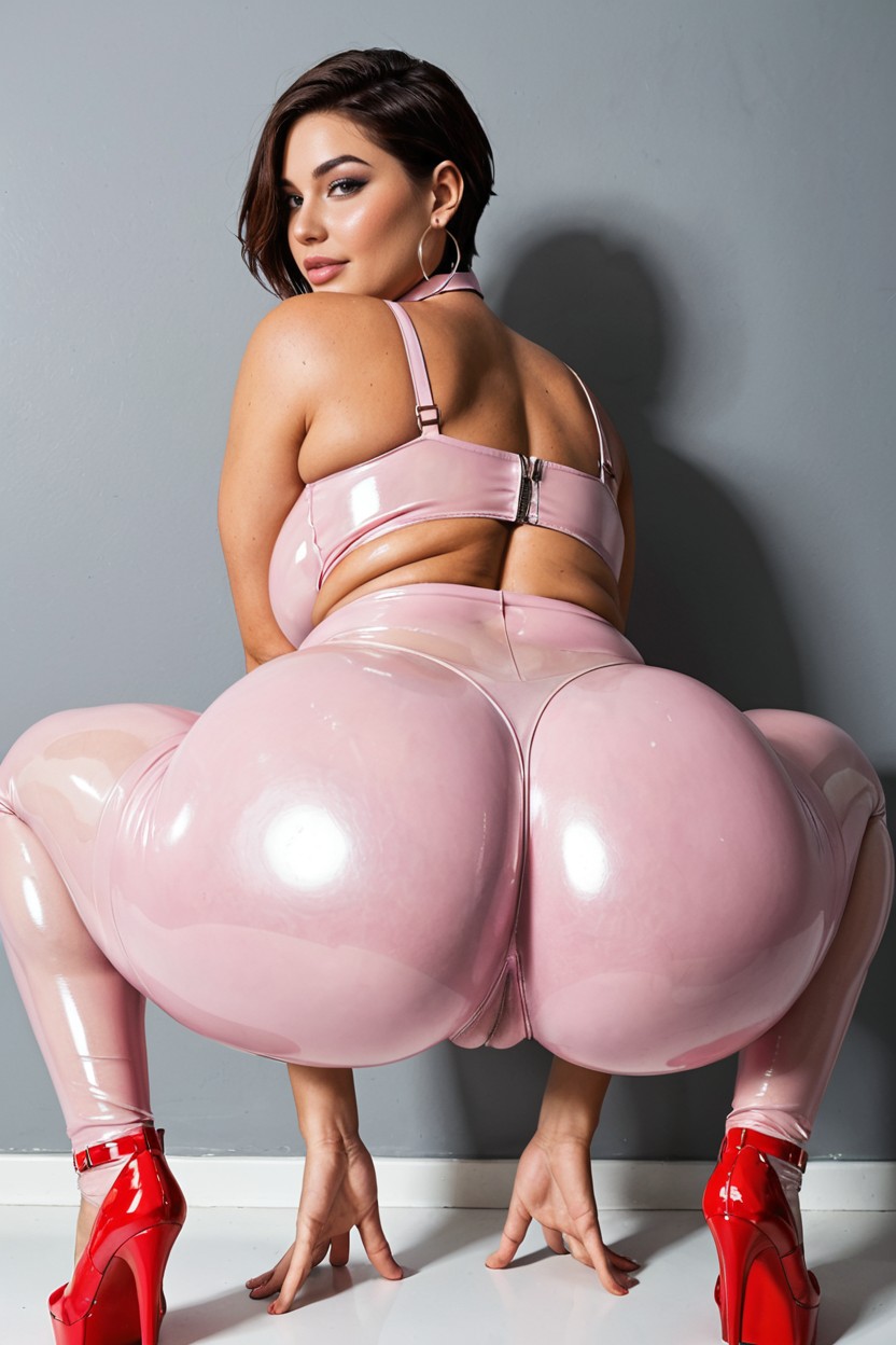 Stickicking Ass Out, Side To The Viewer, Huge Round Soft Ass BBW AI Porn