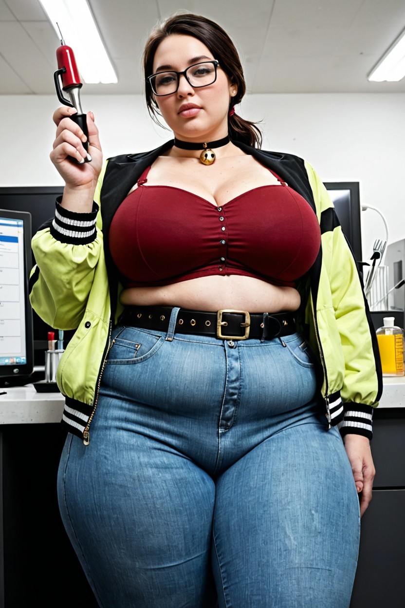Wearing Tight Jeans With A Leather Belt, Serious, 18+ BBW AI Porn