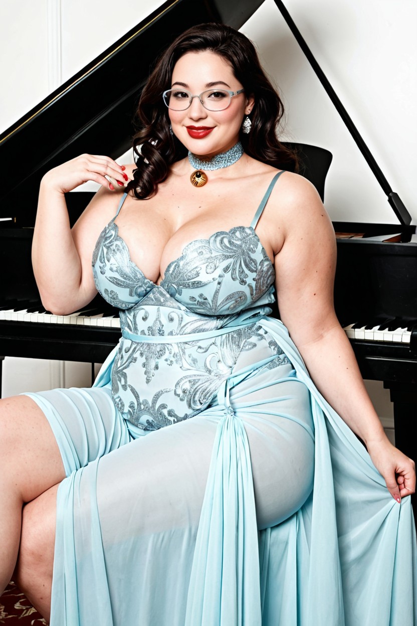 18+, Solo, Fatty Pianist BBW AI Porn