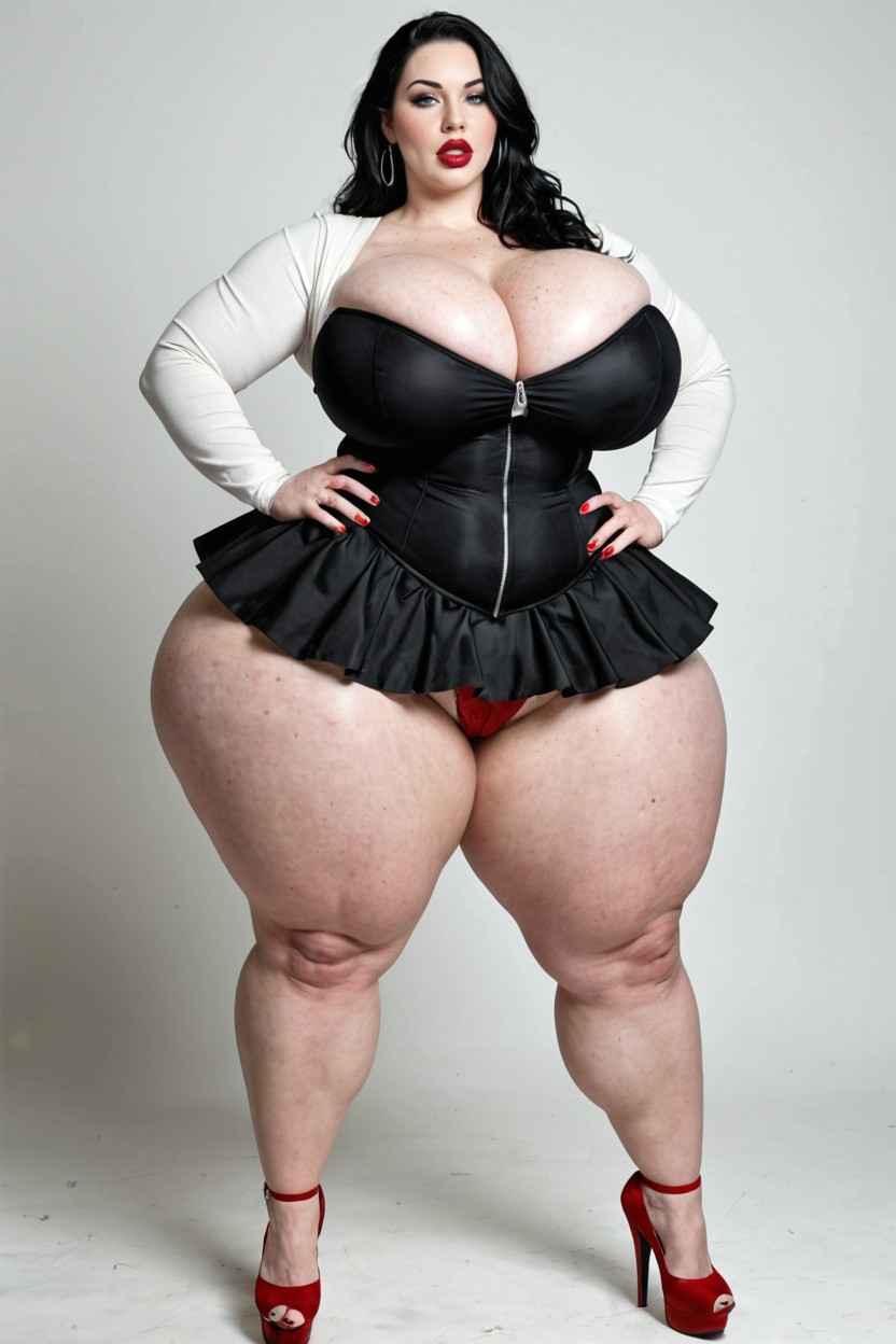 Red Cotton Knicker, Waist, Hyper Hips Porno BBW IA