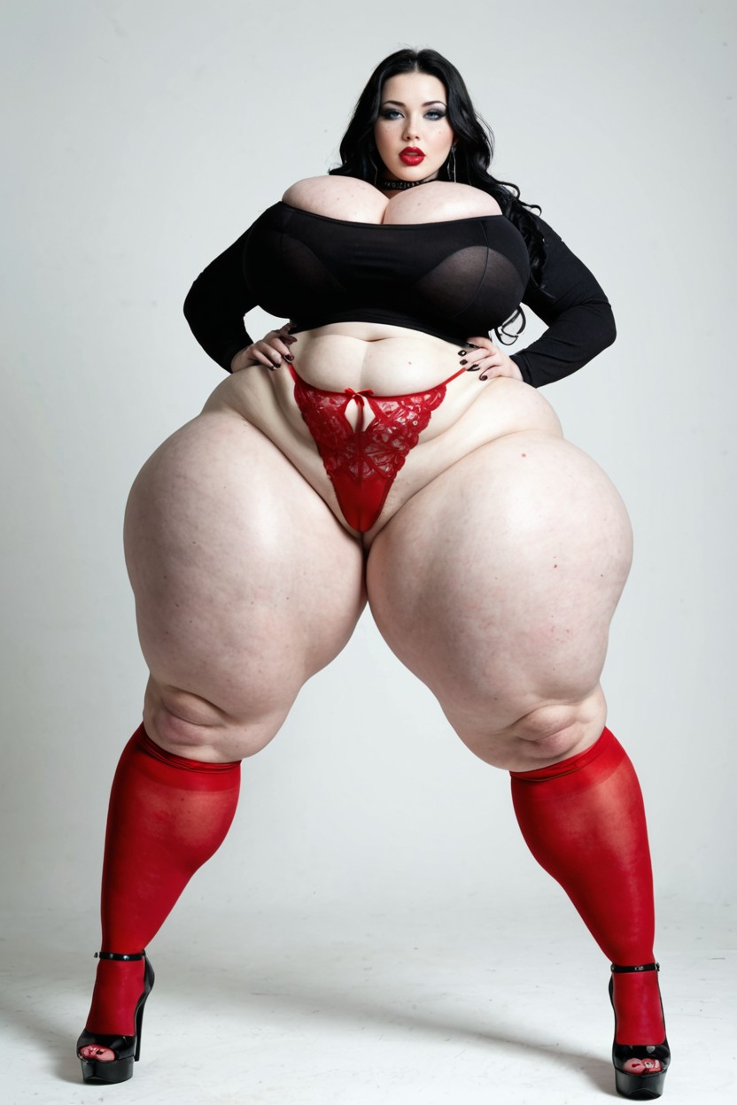 Albino White Skin, Massive Thick Wide Thighs, Ssbbw BBW AI Porn