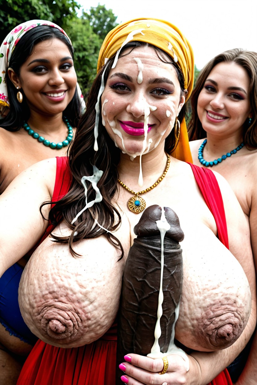 Obese Legs, Gypsy Necklace, Wide Bulging Obese Calves BBW AI Porn