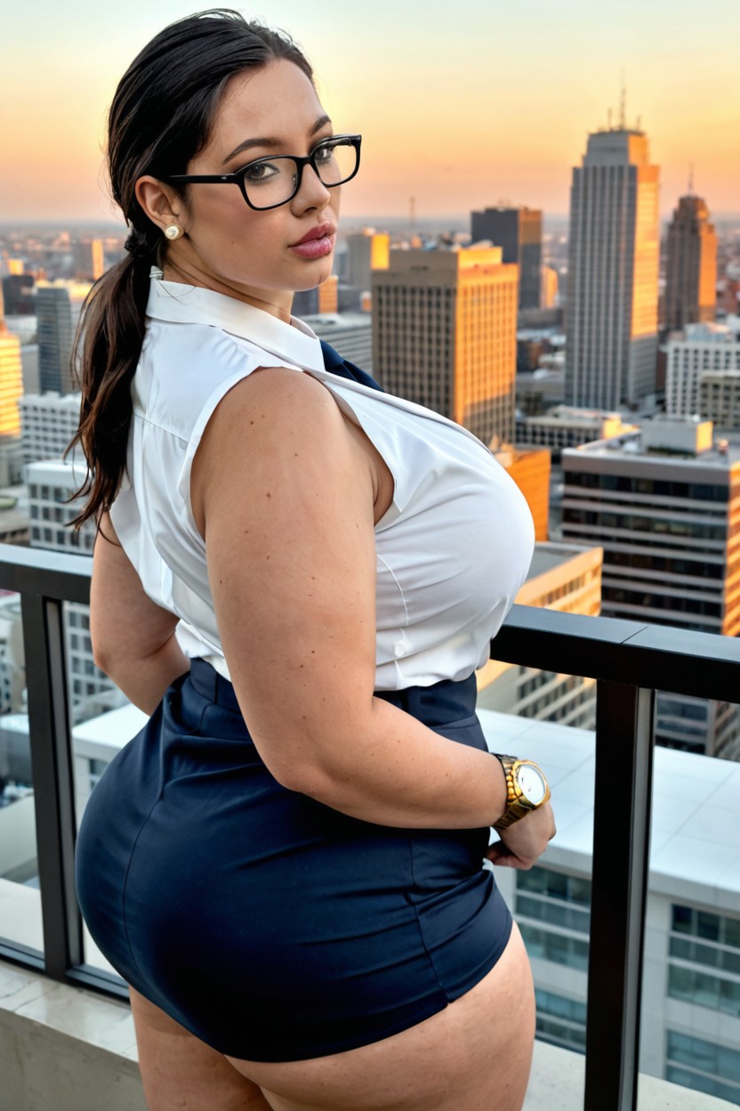 Extremely Large Ass, Model, Round Plump Face BBW AI Porn