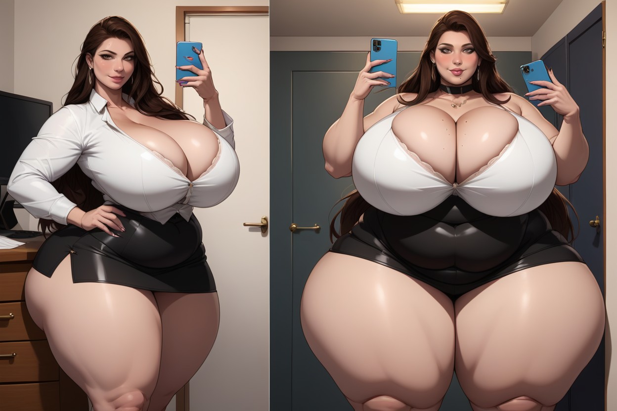 Absurdly Exaggerated Ultra-mega Fat Breasts, Extremely Large Ass, Thick Wide Hips BBW AI Porn