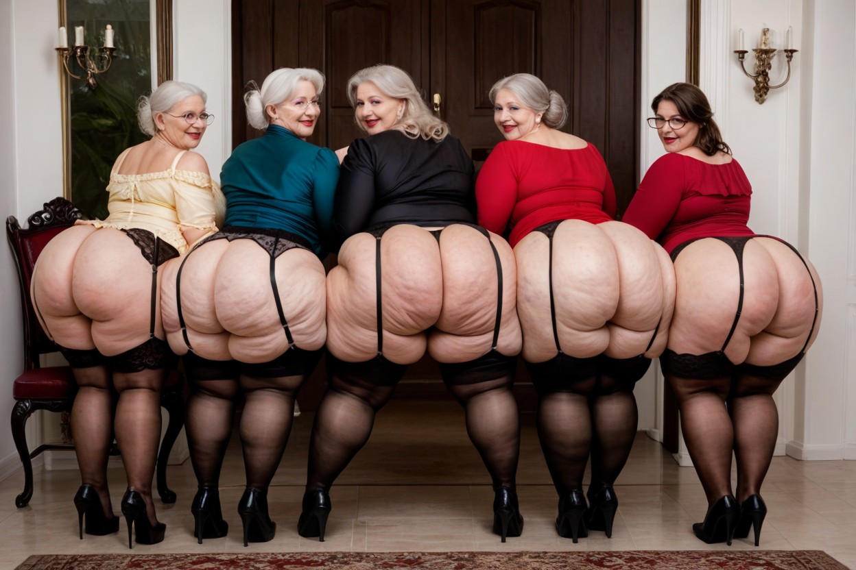 Stockings, Lipstick, Hyper Fat Ass BBW AI Porn