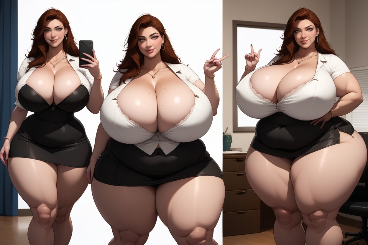 Breast Expansion, Each Panel Will Show Her Extremely Fat Exaggerated Proportioned Curves, 18+ BBW AI Porn