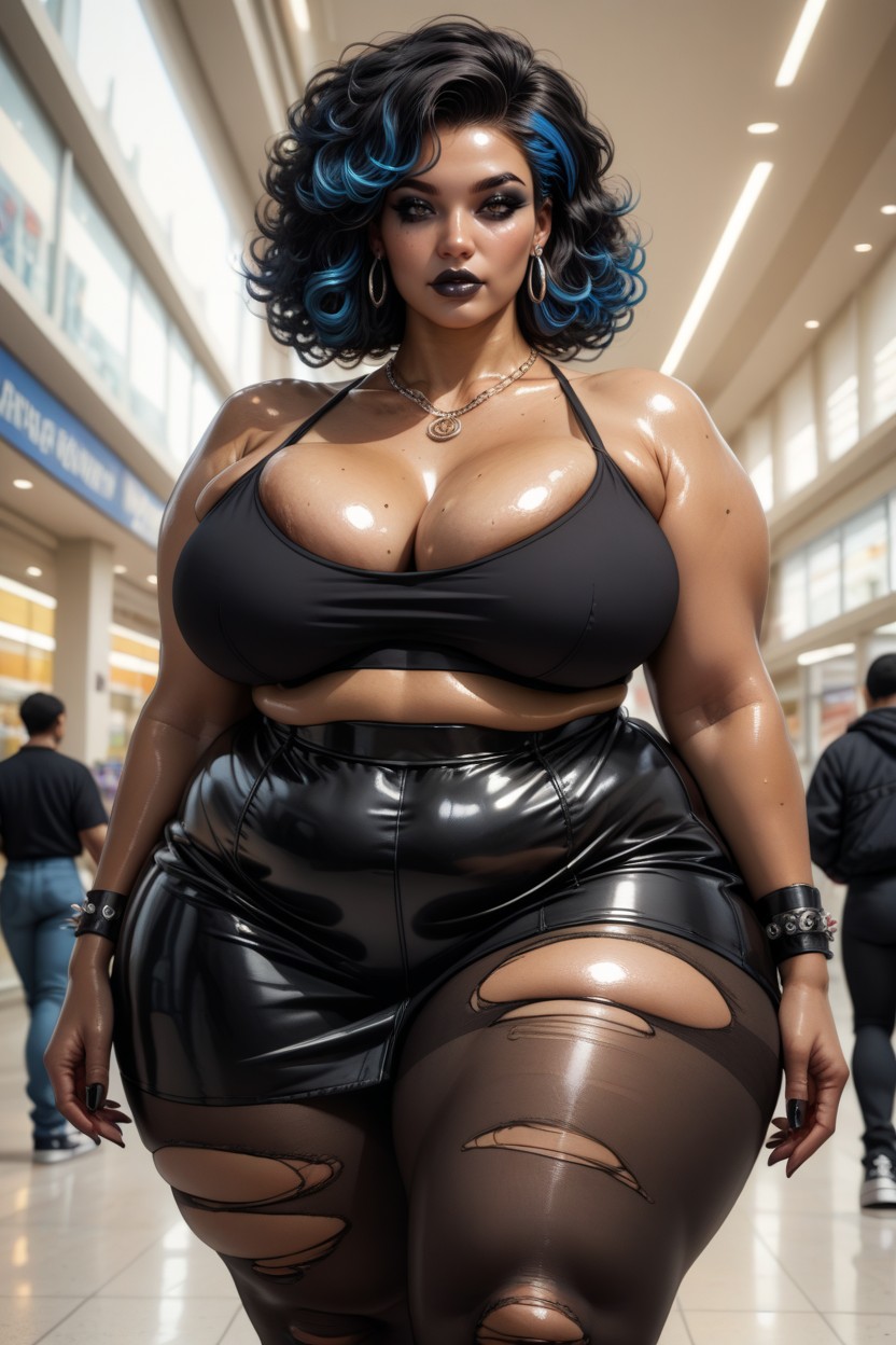 ミニスカート, Black Nail Polish, Massive Fat Ass BBW AIエロ