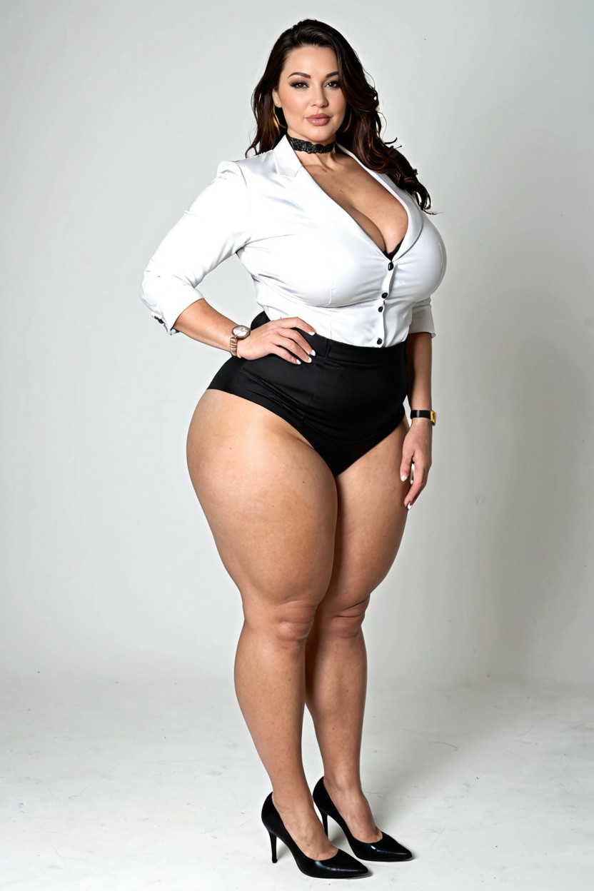 Round And Chubby Face, Front View, Bbw BBW AI Porn