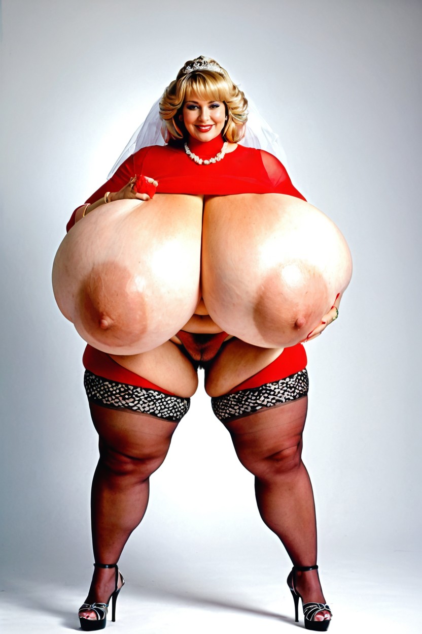 Thick Thighs, Cartoonishly Gigantic Ass, Naked BBW AI Porn