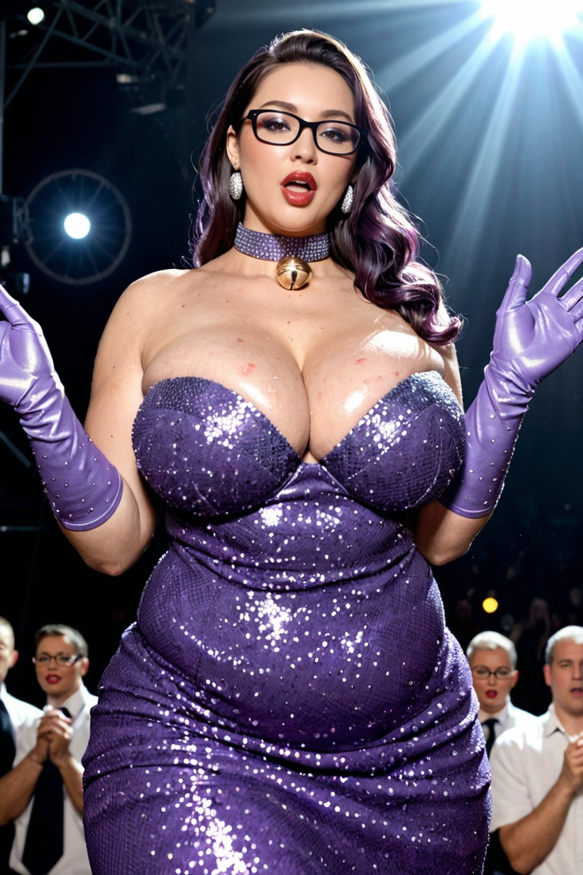 Front View, Waist Shot, Fatty Opera Singer BBW AI Porn