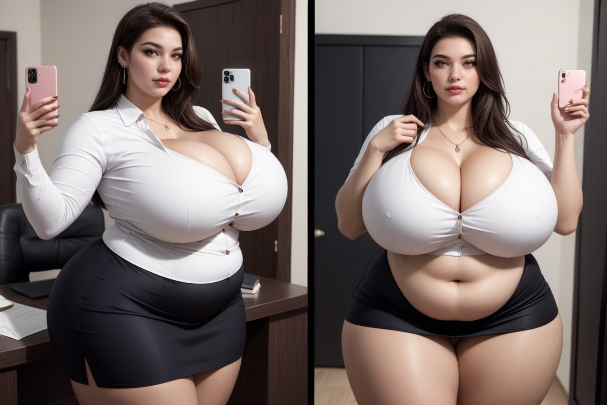 Cleavage, Extremely Large Ass, Breast Expansion BBW AI Porn