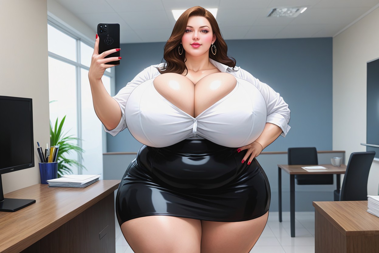 Extremely Large Ass, Cleavage, Thick Thighs BBW AI Porn