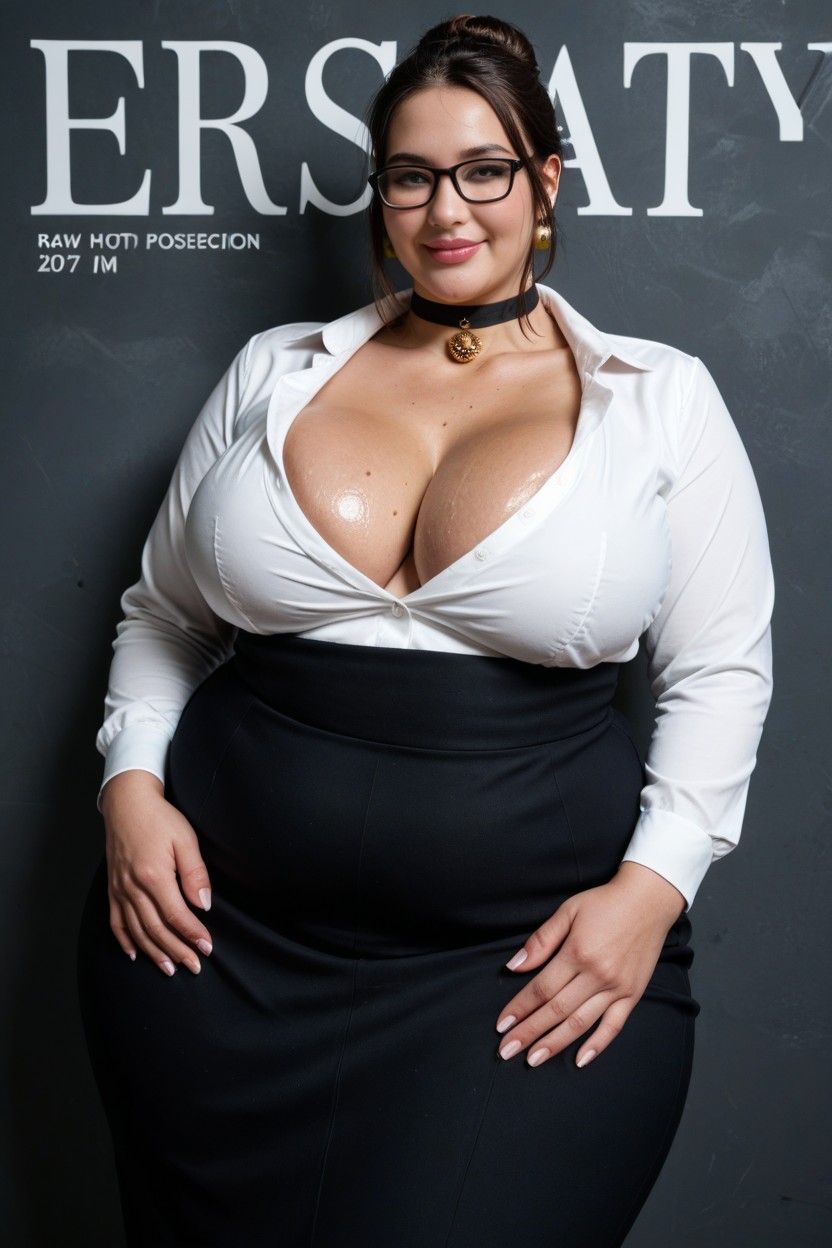 Overweight, Thick Glossy Lips, 18+ BBW AI Porn