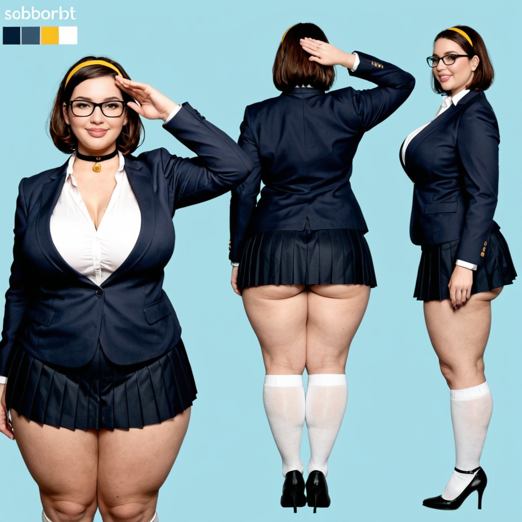 Naughty Smile, Two Views Of Same Woman, Overweight BBW AI Porn