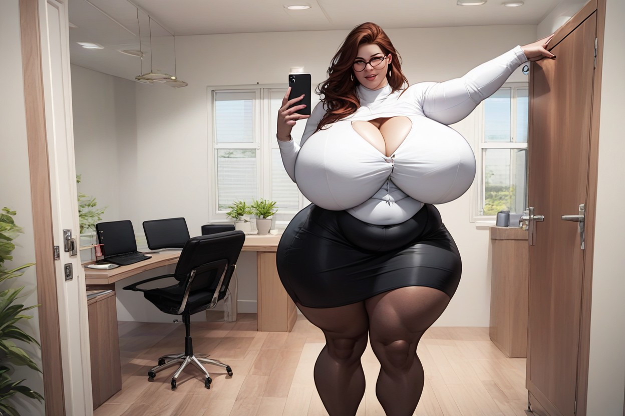 Thick Wide Hips, Each Panel Will Show Her Extremely Fat Exaggerated Proportioned Curves, Escote Porno BBW IA