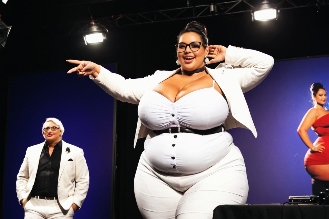 Extremely Large Ass, Stand Upright, Clothed Hyper Massive Wide Hips BBW AI Porn