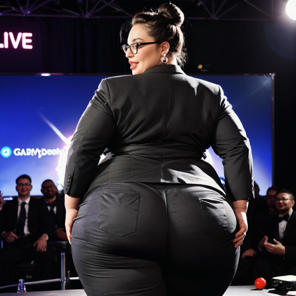 Gorgeous Large Stage, In The Spotlight, Confident Smile BBW AI Porn