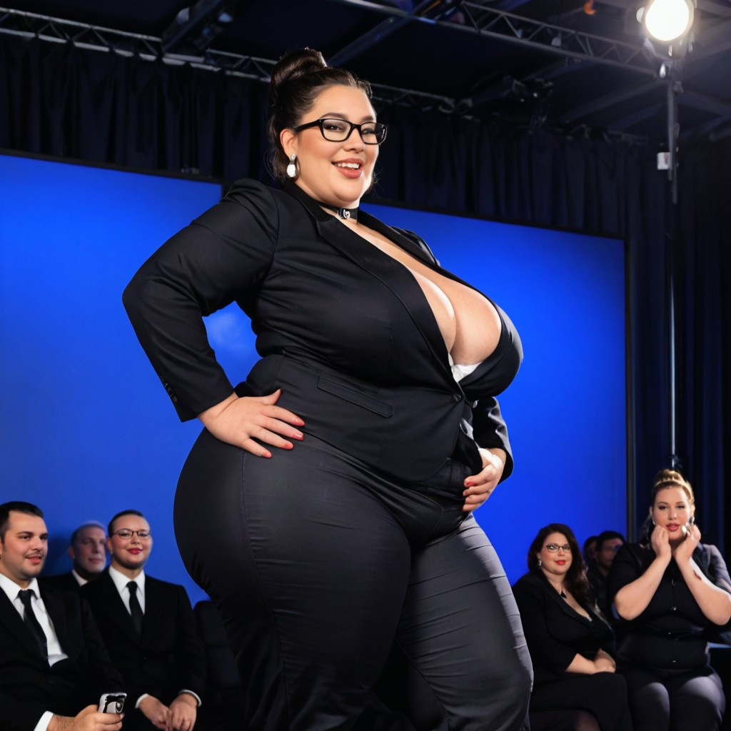 Thick Glossy Lips, Long Black Hair, Lectures With Large Audiences BBW AI Porn