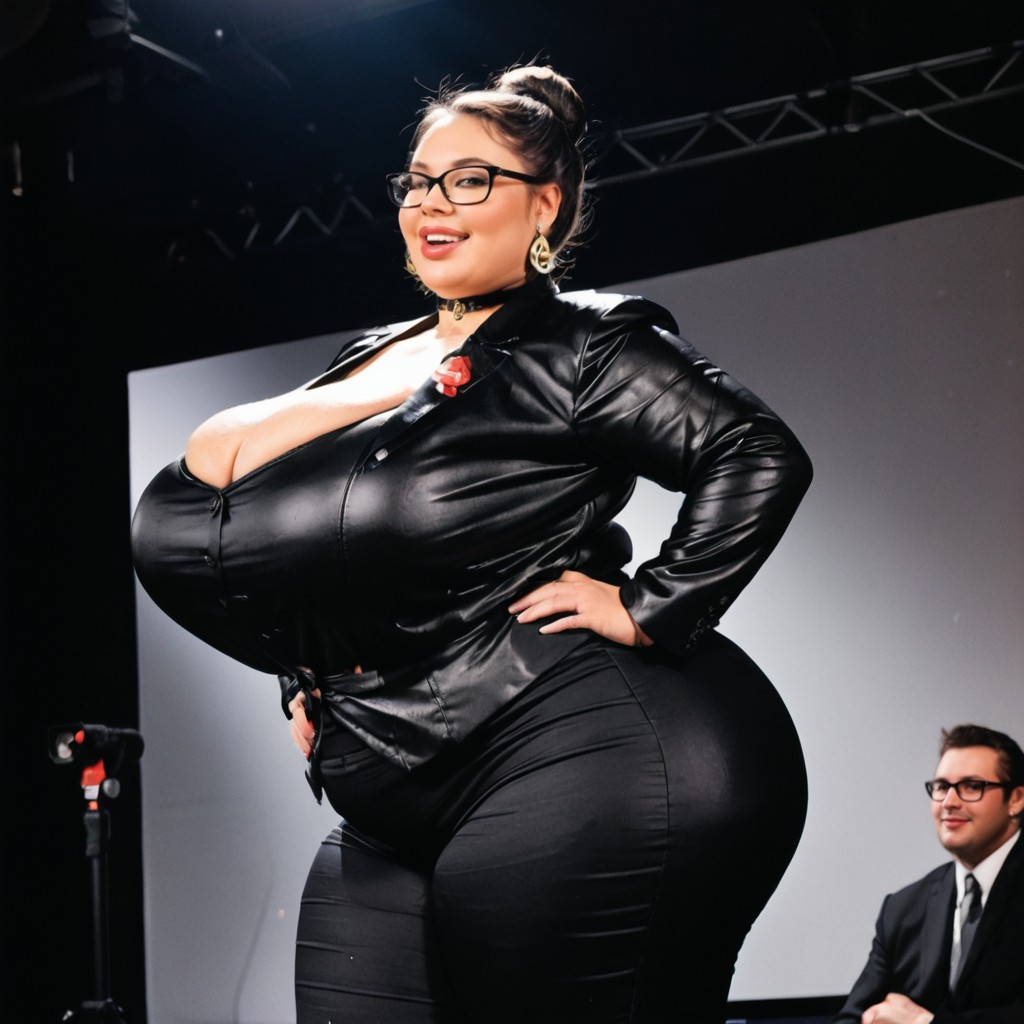 Plump Large Lips, Chubby, Emphasizes The Bulge Of Own Huge Curvaceous Porno BBW IA
