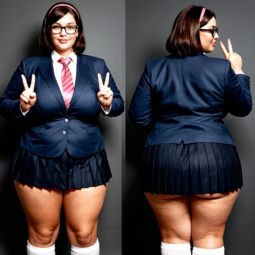 Ssbbw, Thick Black Glasses, Round Plump Face BBW AI Porn