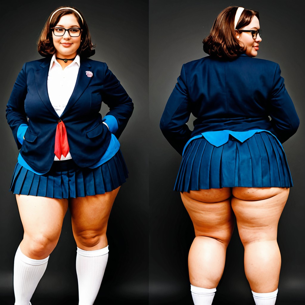 Reference Sheet, Fully Clothed, Rear View BBW AI Porn