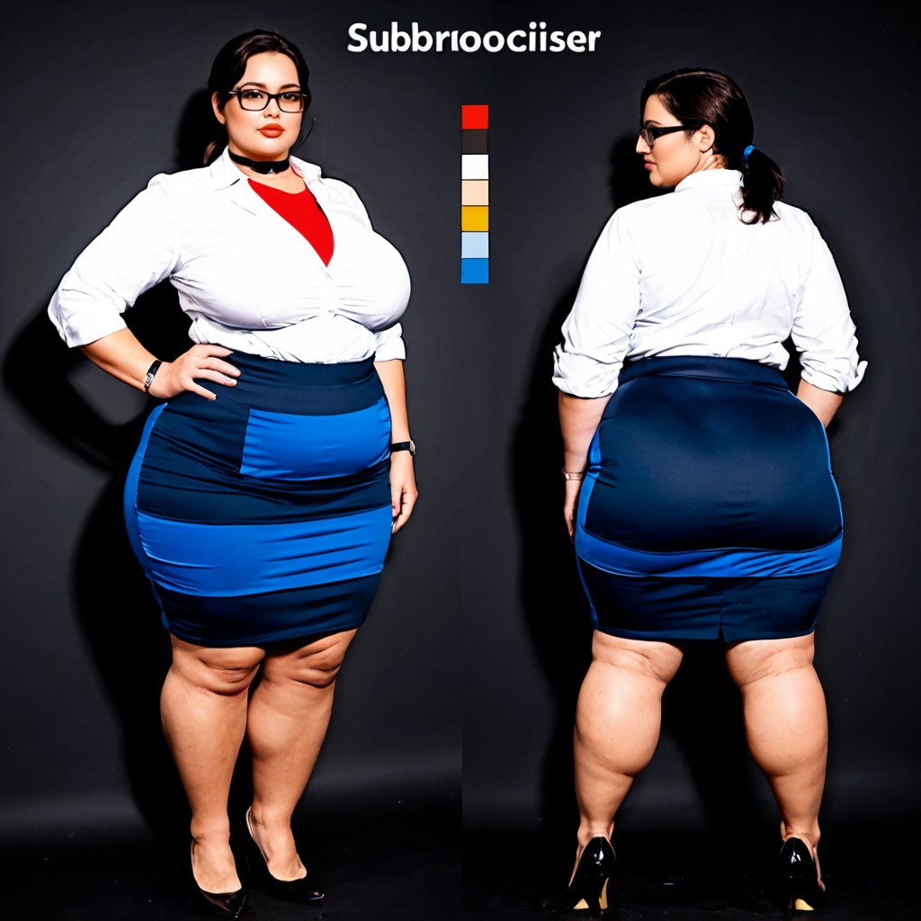 Front View, Two Views Of Same Woman, 18+ BBW AI Porn