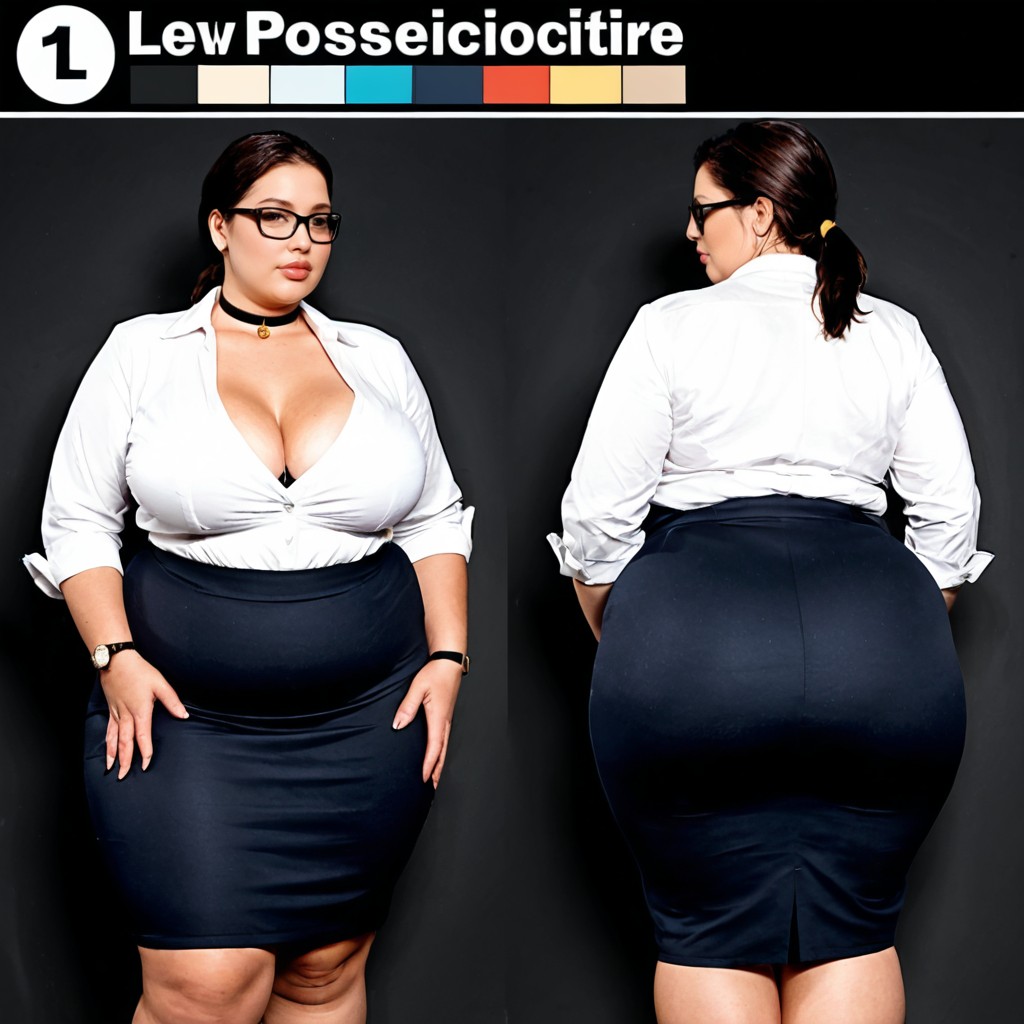 Fully Clothed, Clothed Enormous Gigantic Wide Ass, Choker With Bell BBW AI Porn