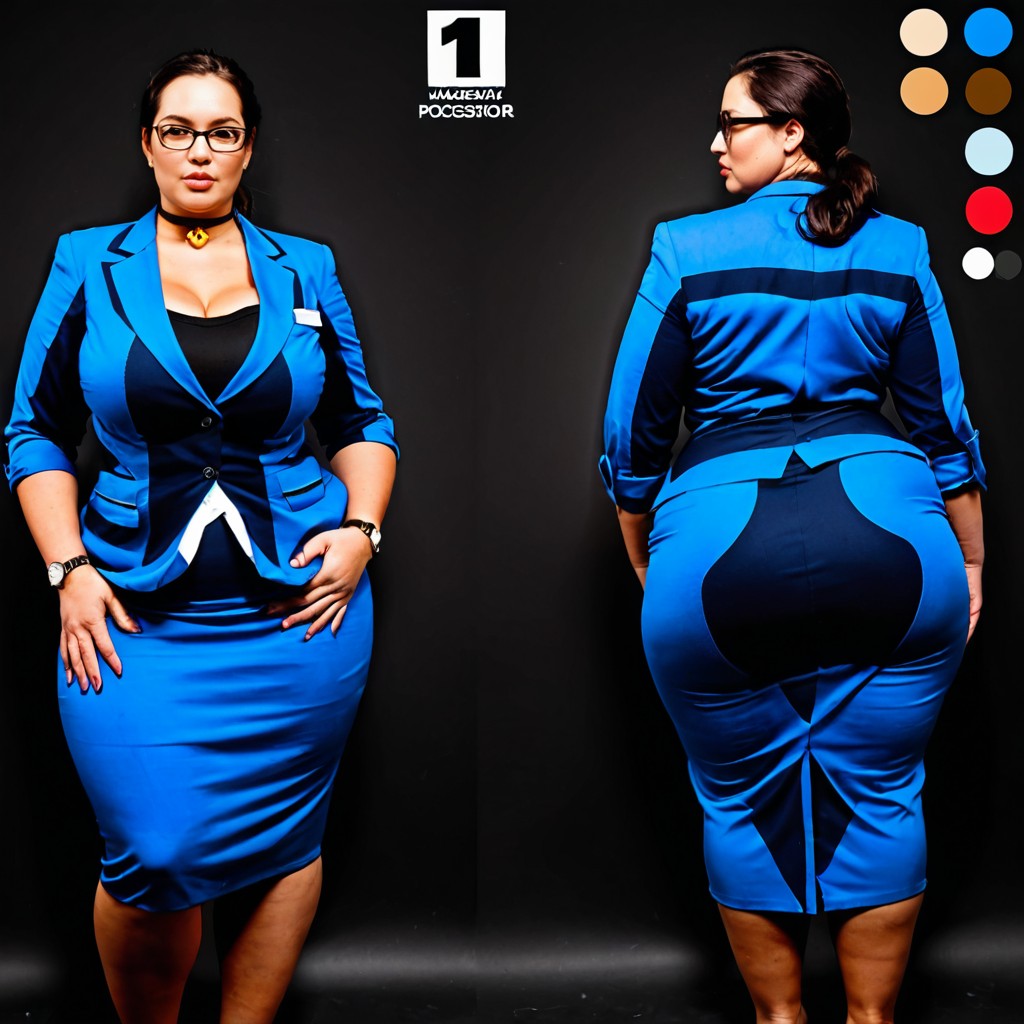 Chic Sheath Dress, Fuller, Fatty Office Worker BBW AI Porn