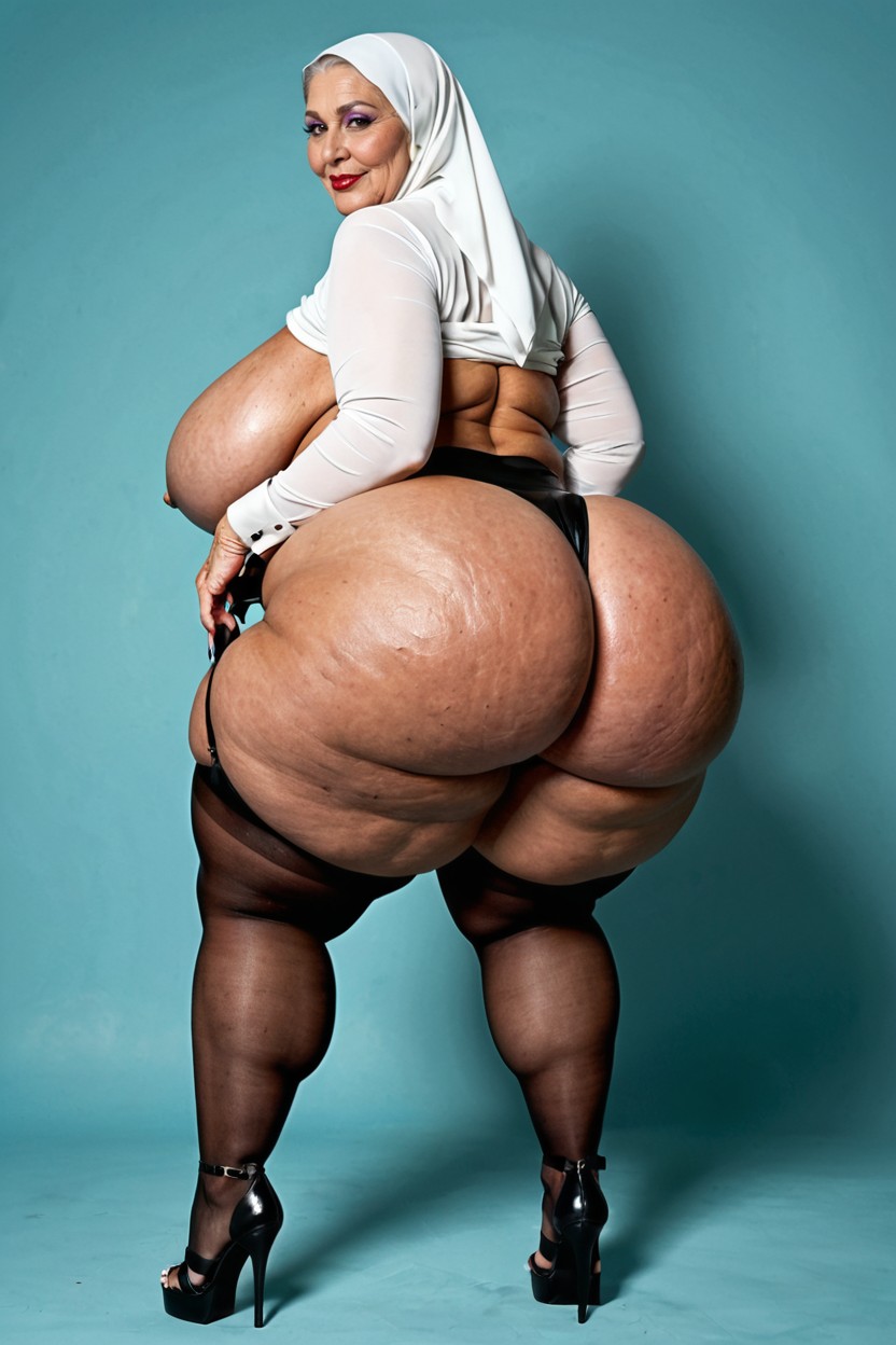 Big Fat Woman, Gigantic Huge Huge Ass, Weight Gain BBW AI Porn
