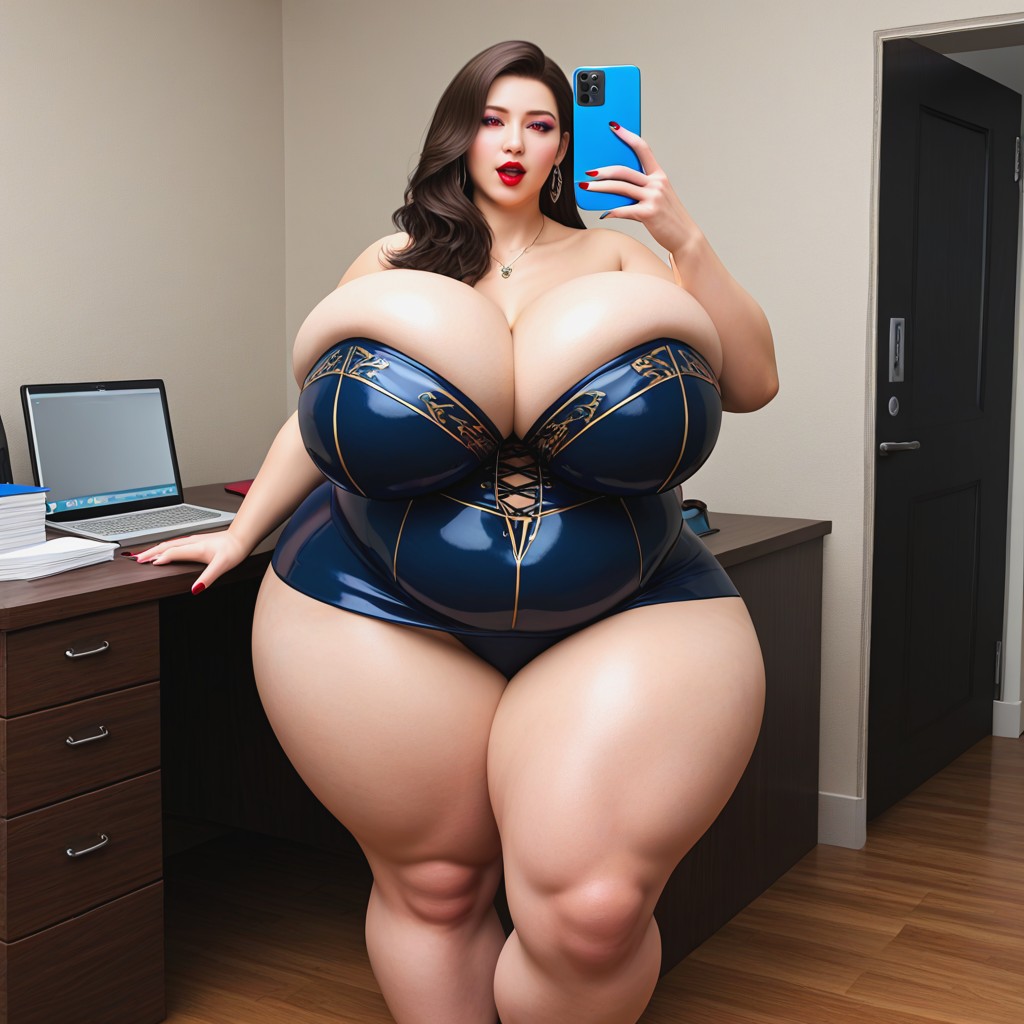 She Grows, Experiencing Exaggerated, A Perfect Three-panel Before-and-after Comic Depicting An Ultra‑mega Curvy BBW AI Porn