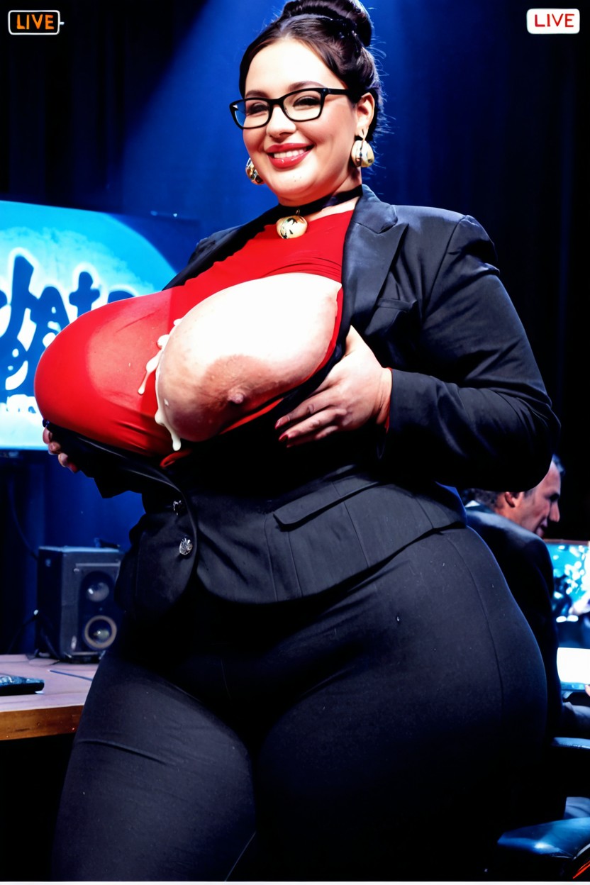 Long Black Hair, Clothed Hyper Massive Wide Hips, Extremadamente Pesado En La Parte Inferior Porno BBW IA