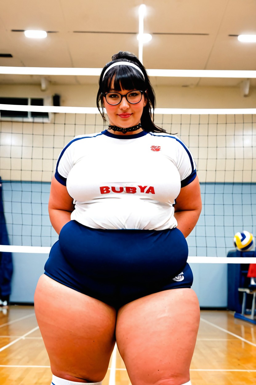 Model, Extremely Large Ass, Embarrassed BBW AI Porn