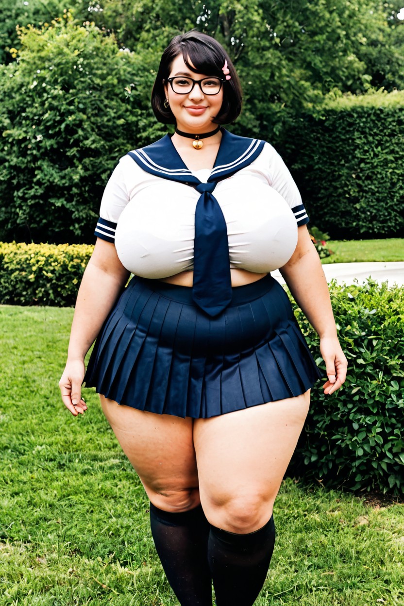 Park, Big Bubble Butt, Cheeks Flushed BBW AI Porn