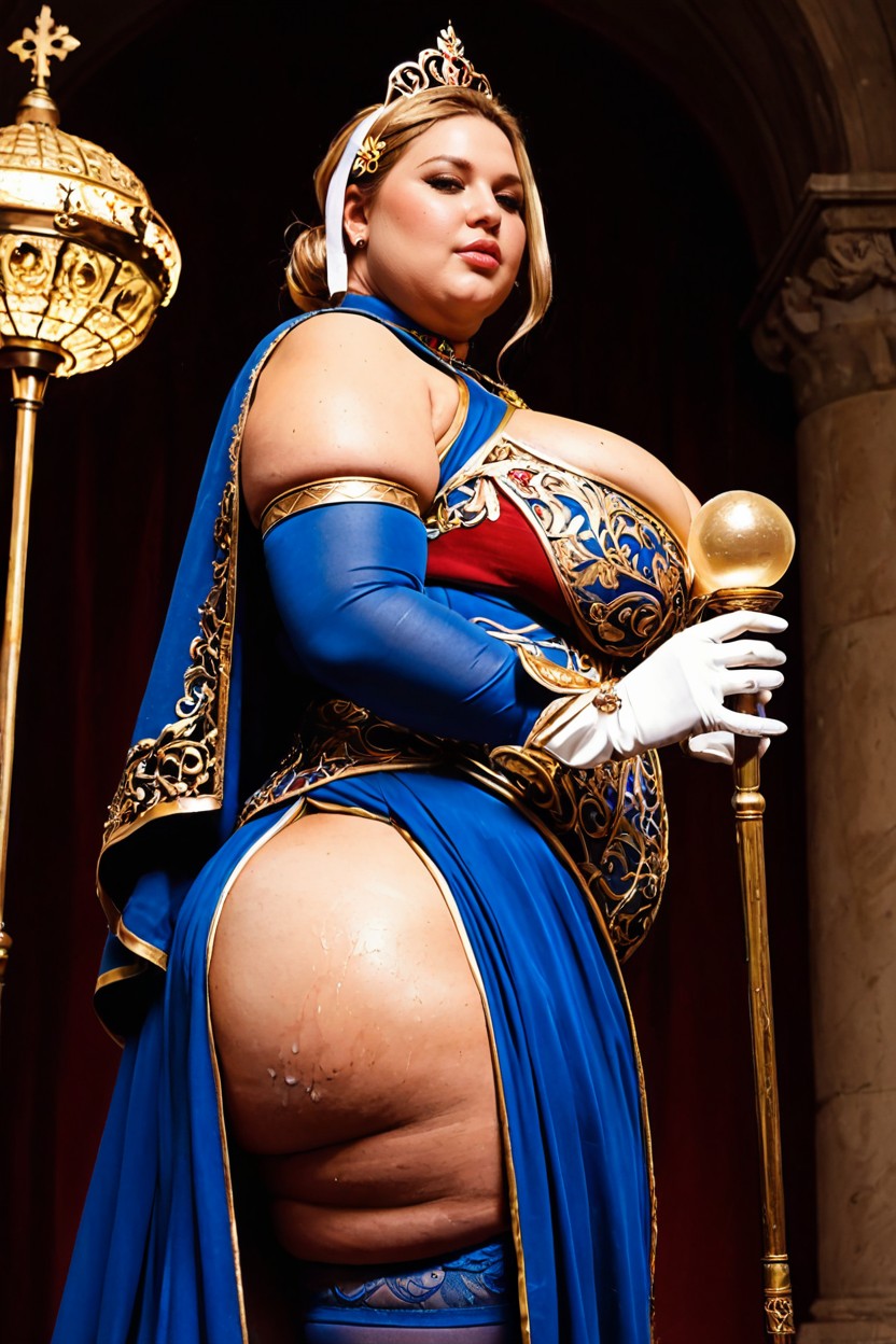 Thick Plumper, Ángulo Bajo, Smooth Pale Skin Porno BBW IA