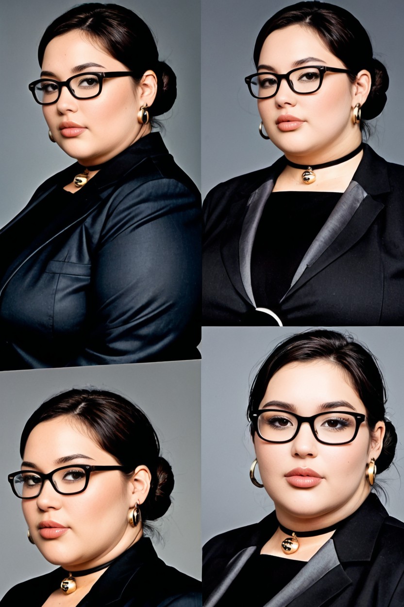 Straight Black Hair, Close Up, Multiple Views BBW AI Porn